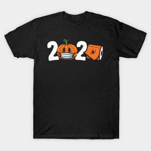 2020 Pumpkin In Mask Toilet Paper Halloween Quarantine T-Shirt